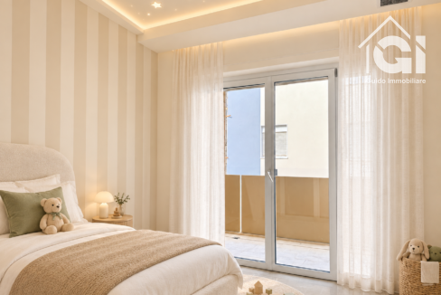 Cameretta minimal con soffitto stellato