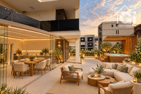 Terrazza mediterranea di lusso con spa
